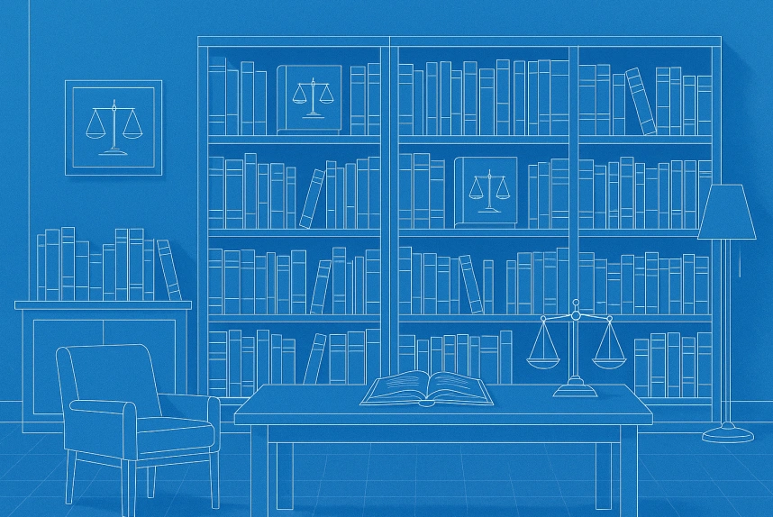 Modern legal library illustration